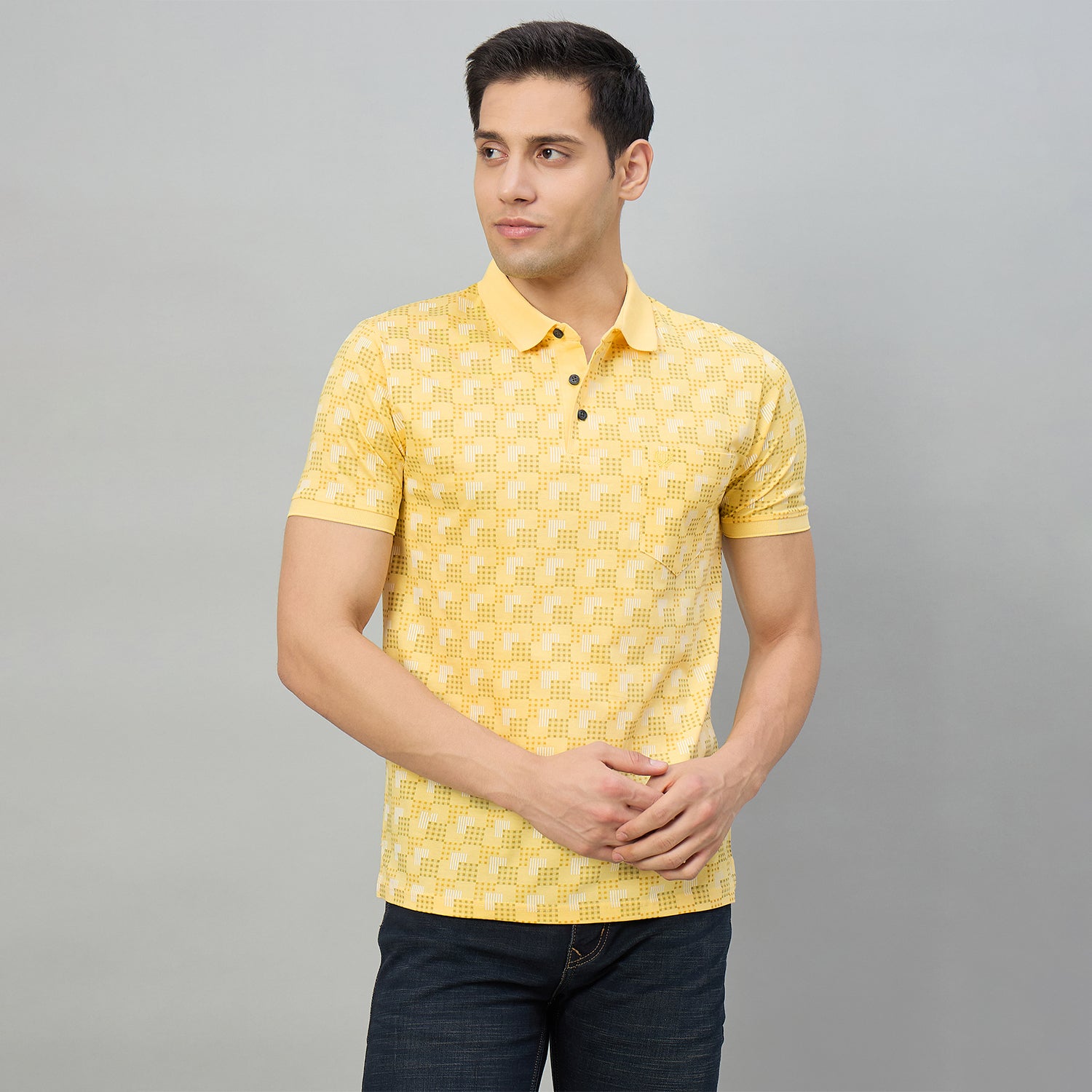 Duke Men Half Sleeve Cotton Regular Fit Casual T-shirt (LF7924)