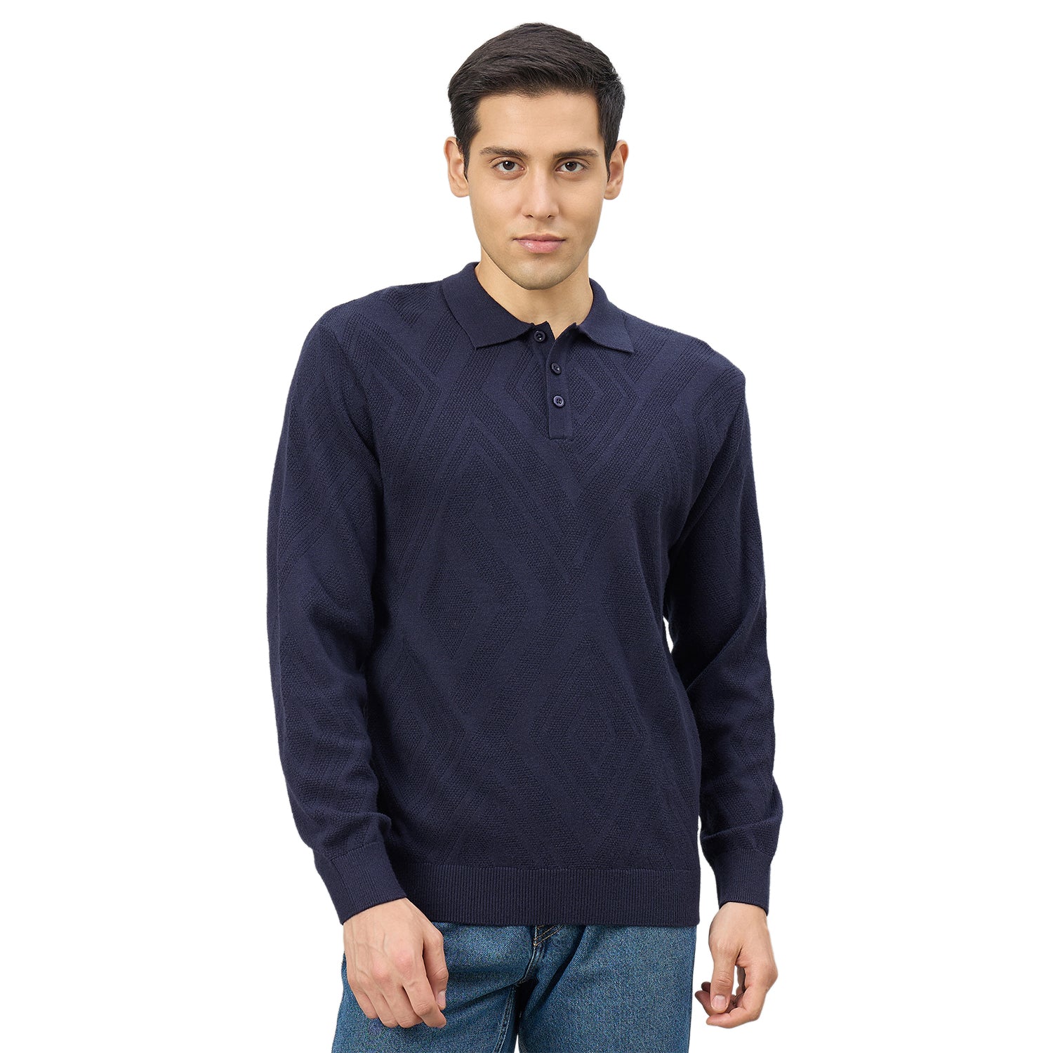 Duke Men Full Sleeve Collared Smart Fit Sweater (SDS2368)