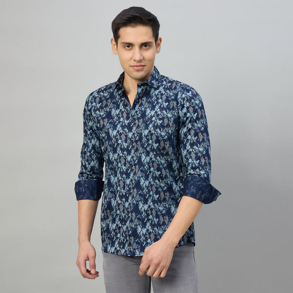Duke Men Slim Fit Full Sleeve Short Style Cotton Shirt (SDO8PRBK)