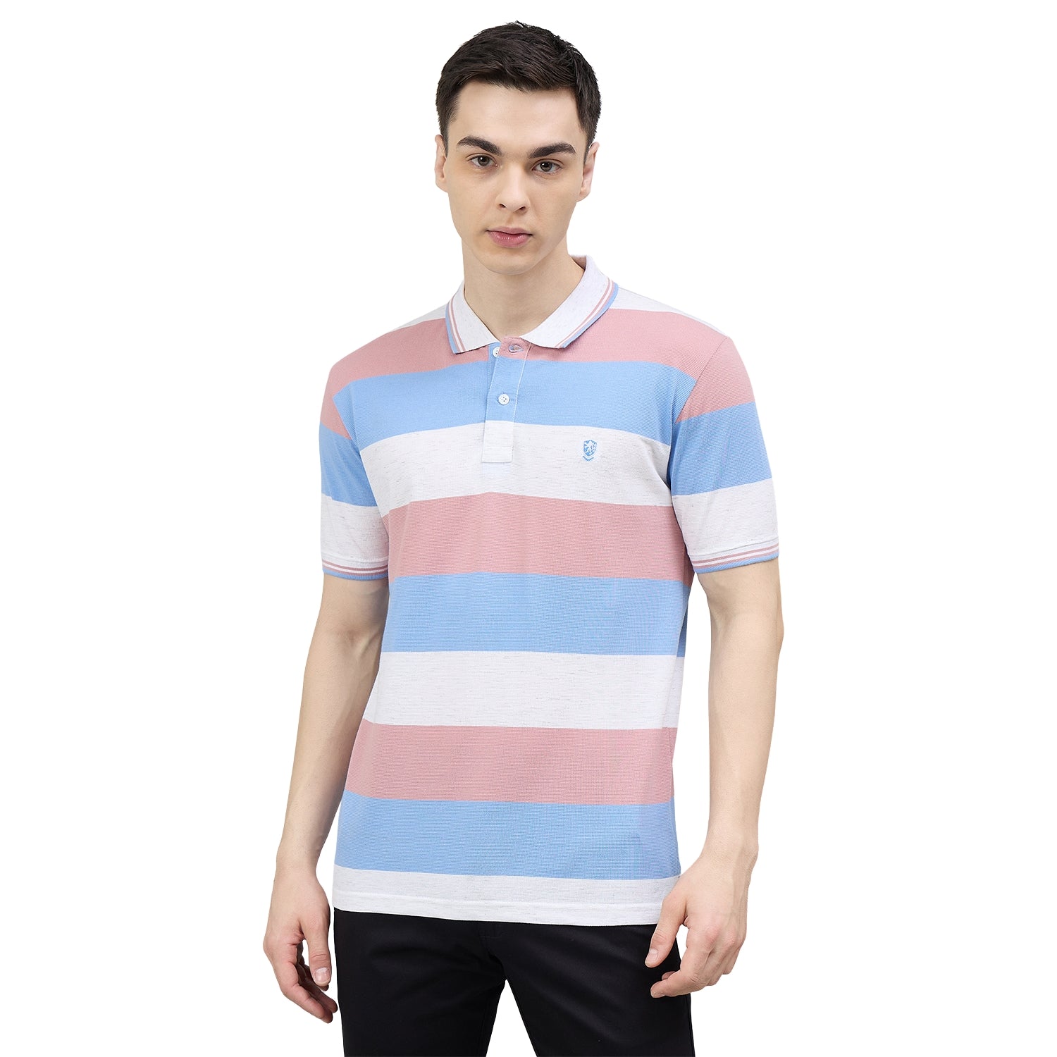 Duke Urban Men Striped Half Sleeve Regular Polo Tshirt (LF7645)