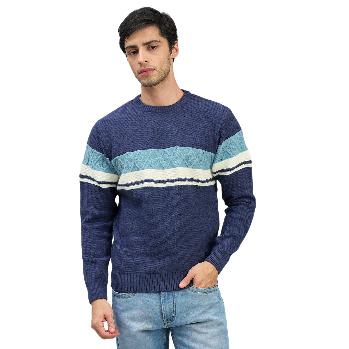 Duke Men Full Sleeve Round Neck Regular Sweater (SDS2332)