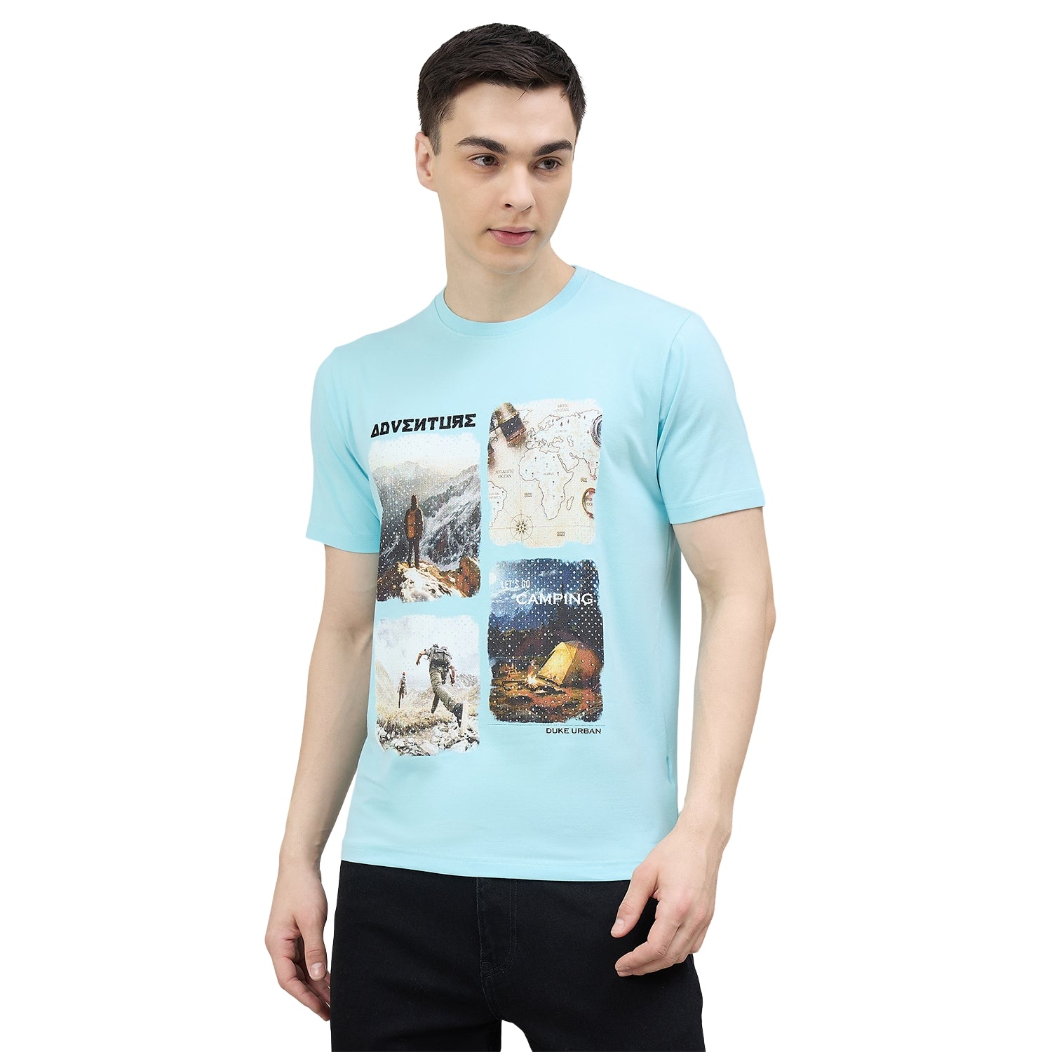 Duke Urban Men Graphic Print Half Sleeve Round Neck Casual Tshirt (LF7507)