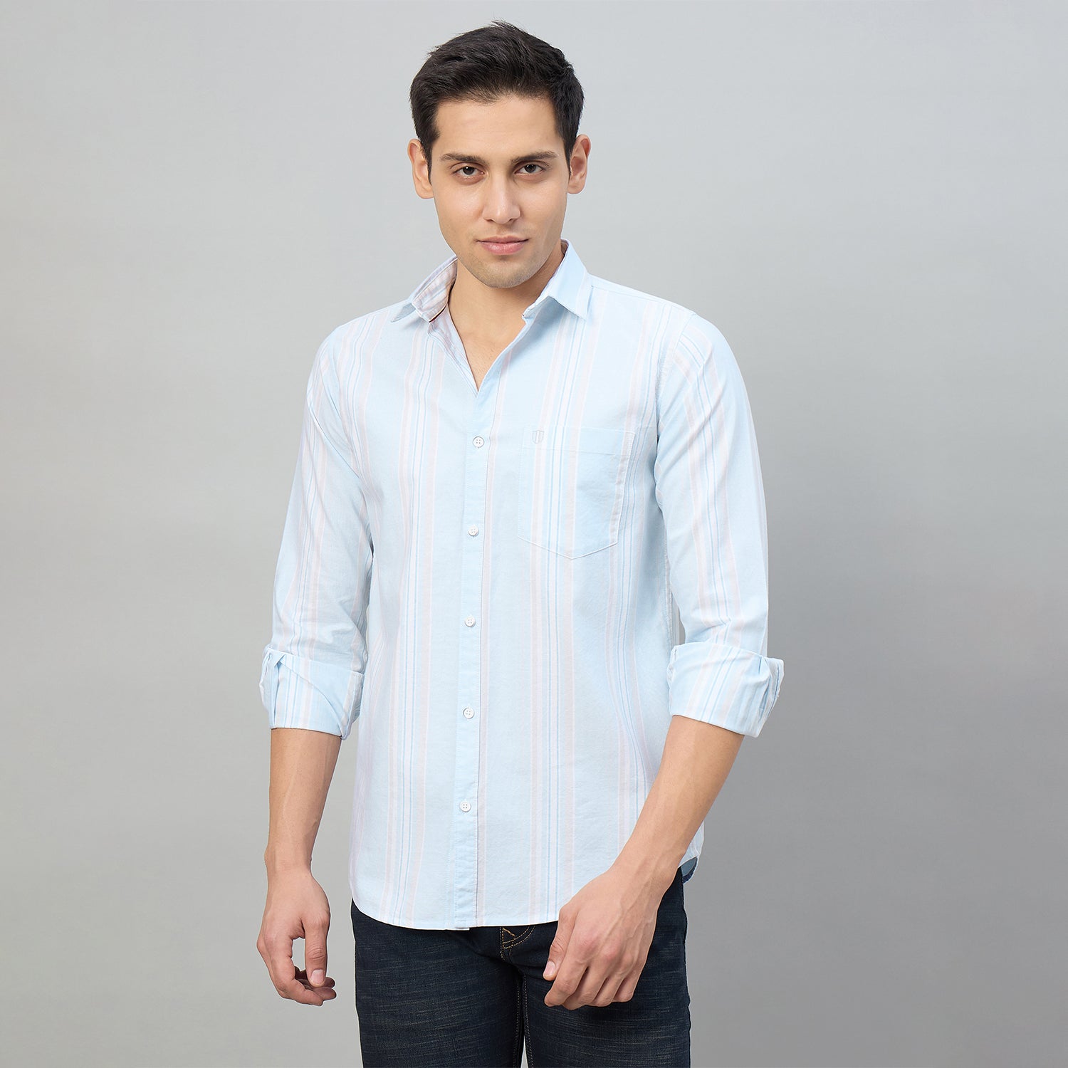 Duke Men Slim Fit Full Sleeve Oxford Cotton Shirt (SDO5STV)