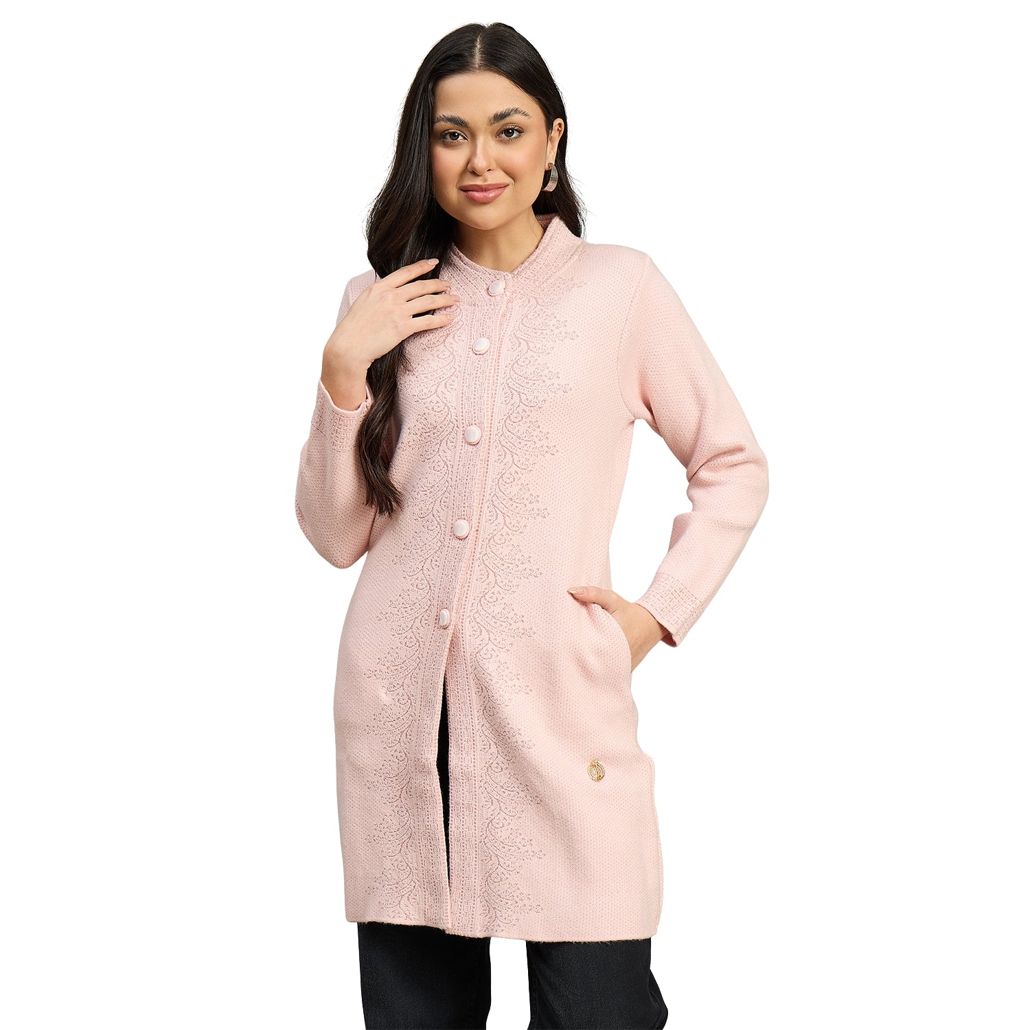 Duke Urban Women Full Sleeve Self Design Sweater (SDS1347)