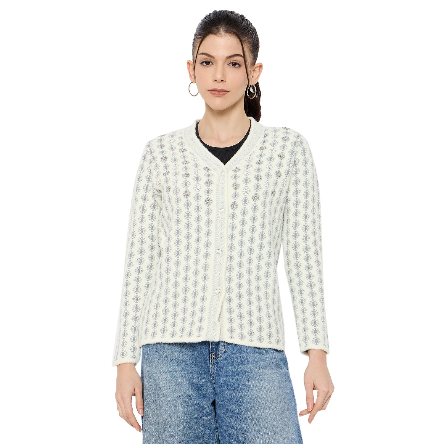 Duke Urban Women Full Sleeve Front Open Sweater (SDS1338)