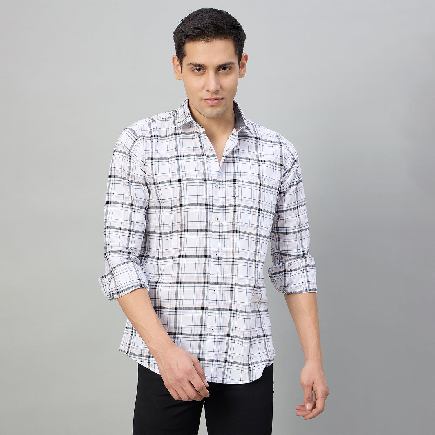 Duke Men Slim Fit Full Sleeve Short Style Cotton Shirt (SDO8CKBU)