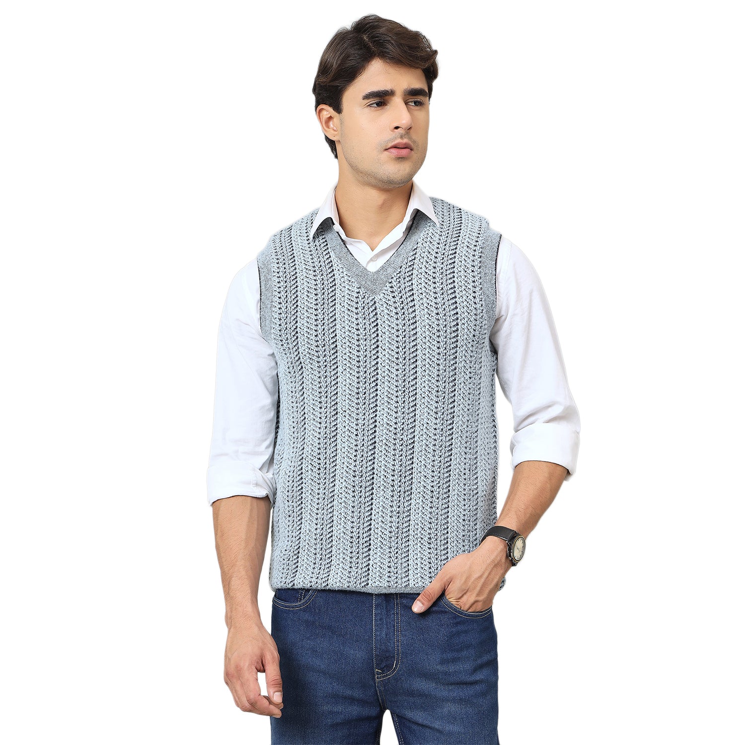 Duke Urban Men V Neck Sleeveless Reversible Sweater (SDS2293)