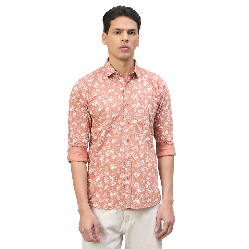 Duke Urban Men Floral Print Pure Cotton Slim Fit Casual Full Sleeve Shirt (SDO8PRBH)