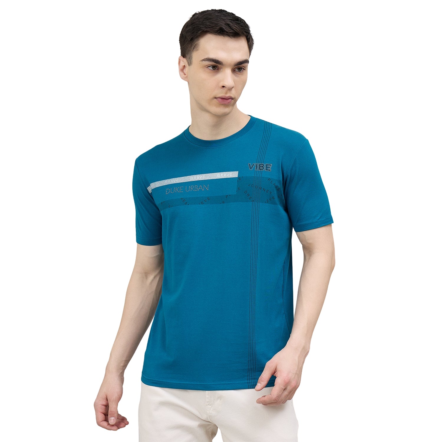 Duke Urban Men Round Neck Half Sleeve Slim T-Shirt (LF7517)