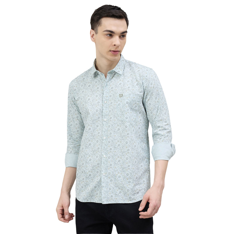 Duke Urban Men Printed Full Sleeve Spread Collar Slim Shirt (SDO6PRII)