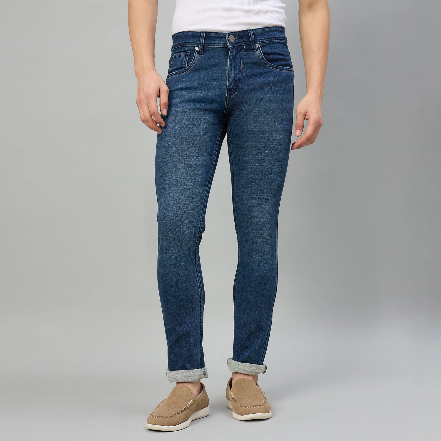 Duke Men Narrow Fit Stretchable Jeans (SDD9215N)