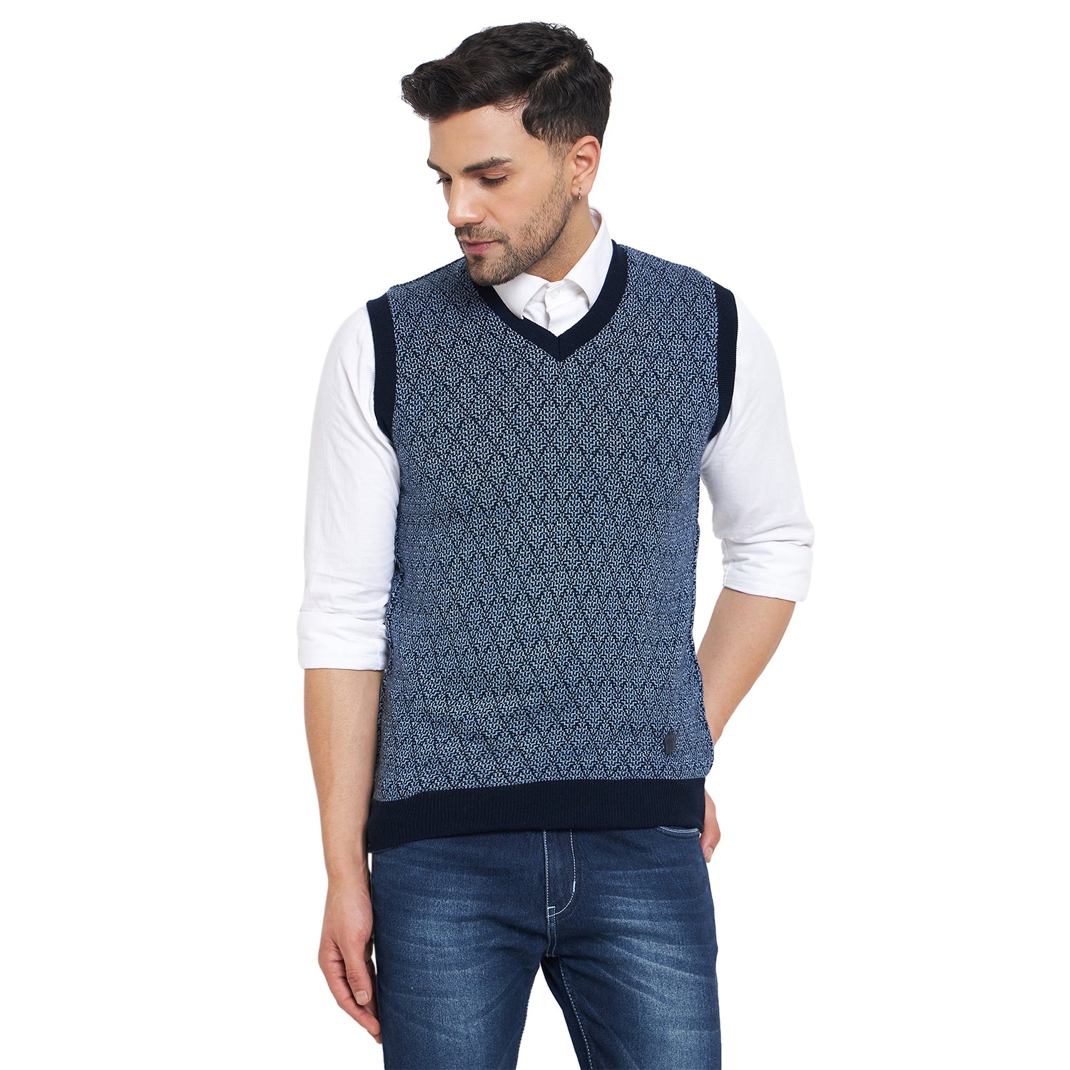 Duke Urban Men Sleeveless V Neck Reversible Sweater (SDS2174)
