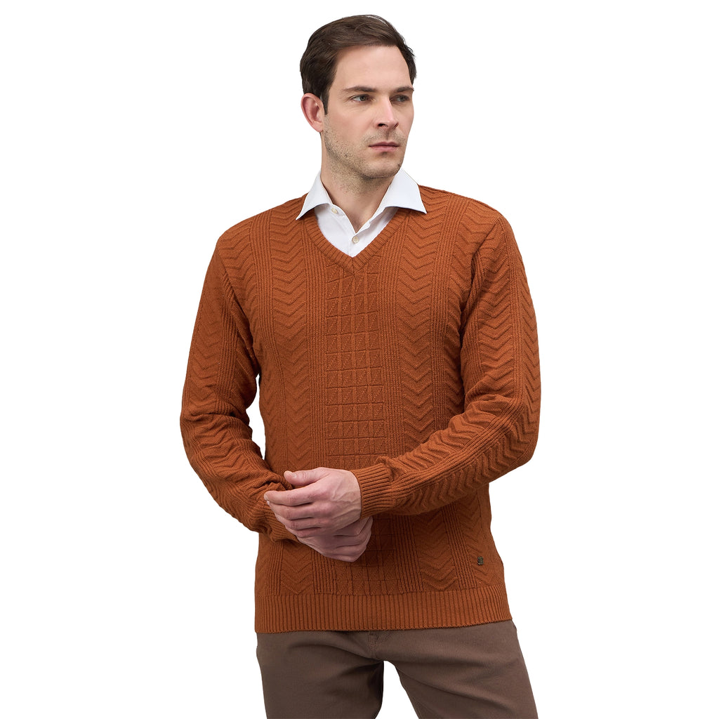 Duke Urban Men Full Sleeve V Neck Regular Sweater (SDS2353)