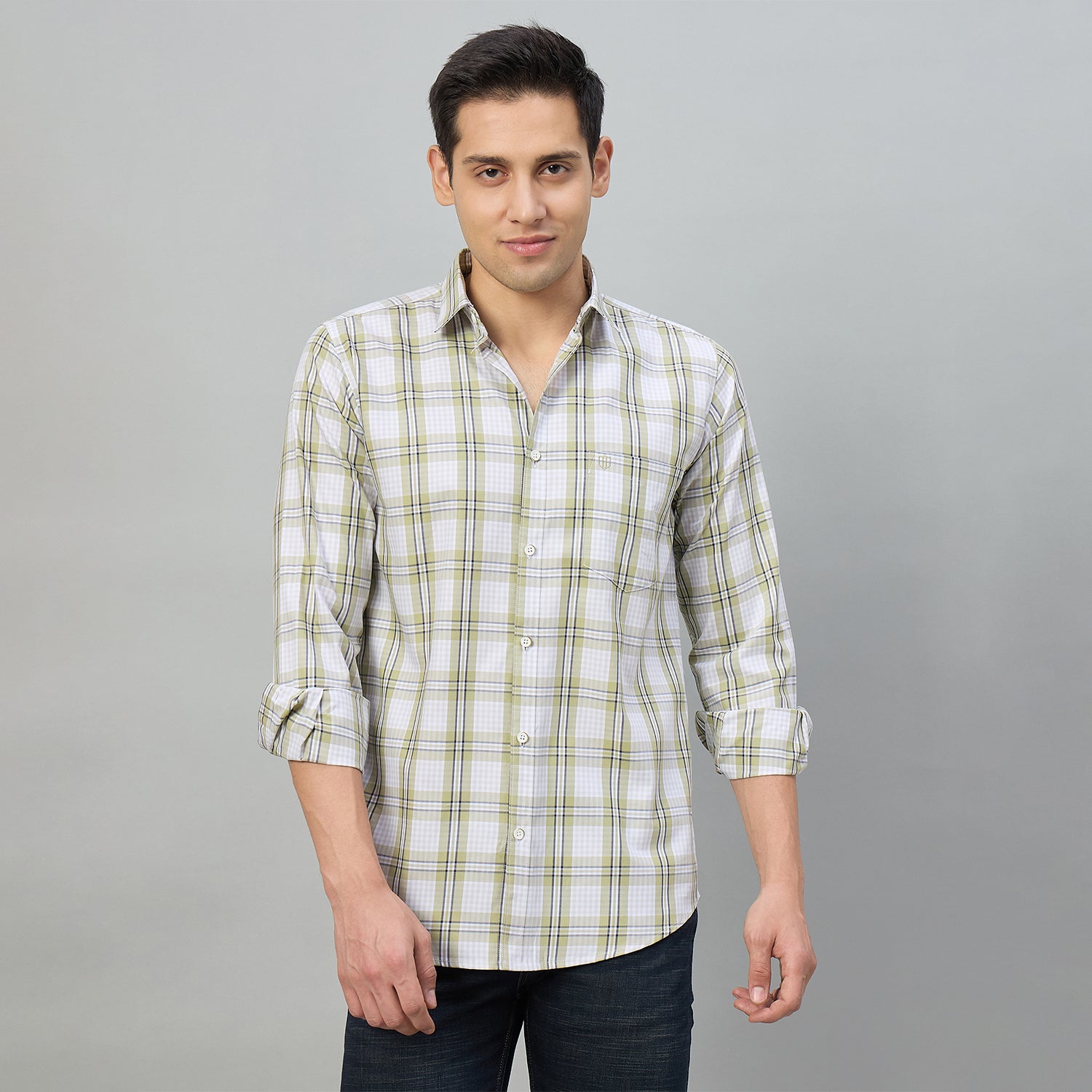 Duke Men Slim Fit Full Sleeve Oxford Cotton Shirt (SDO5CKDE)