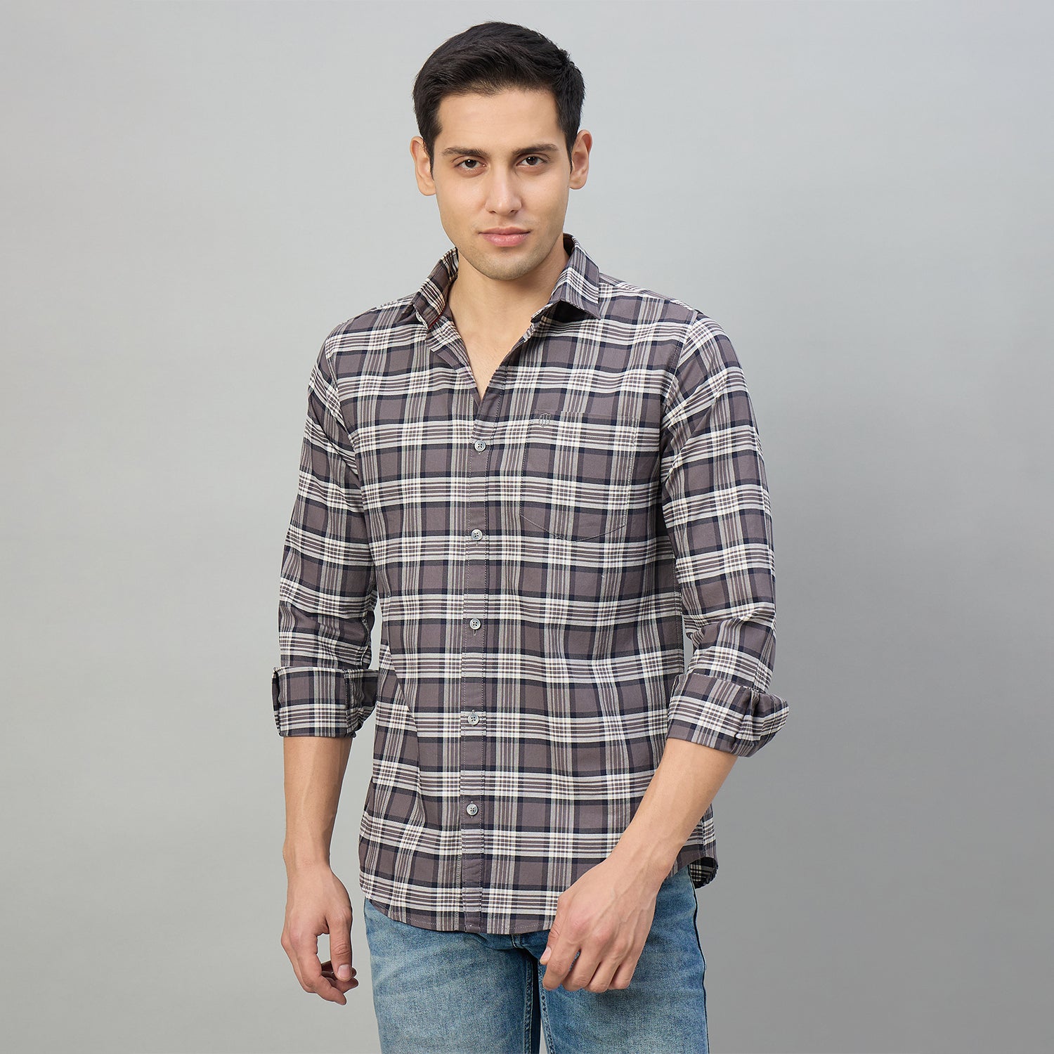 Duke Men Slim Fit Full Sleeve Oxford Cotton Shirt (SDO5CKCZ)