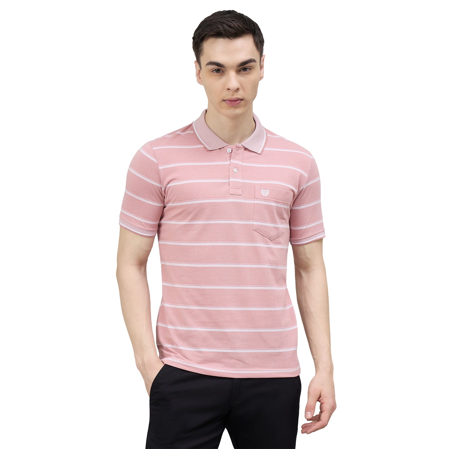 Duke Urban Men Striped Half Sleeve Regular Polo Tshirt (LF7573)