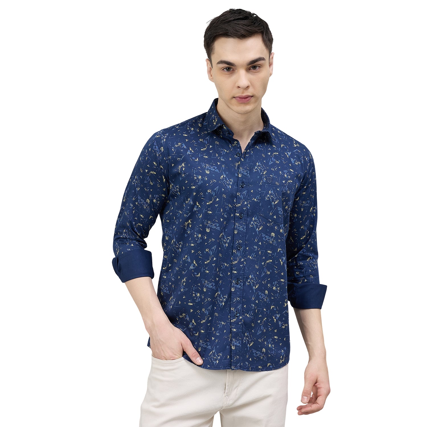 Duke Urban Men Printed Full Sleeve Spread Collar Slim Shirt (SDO8PRBC)