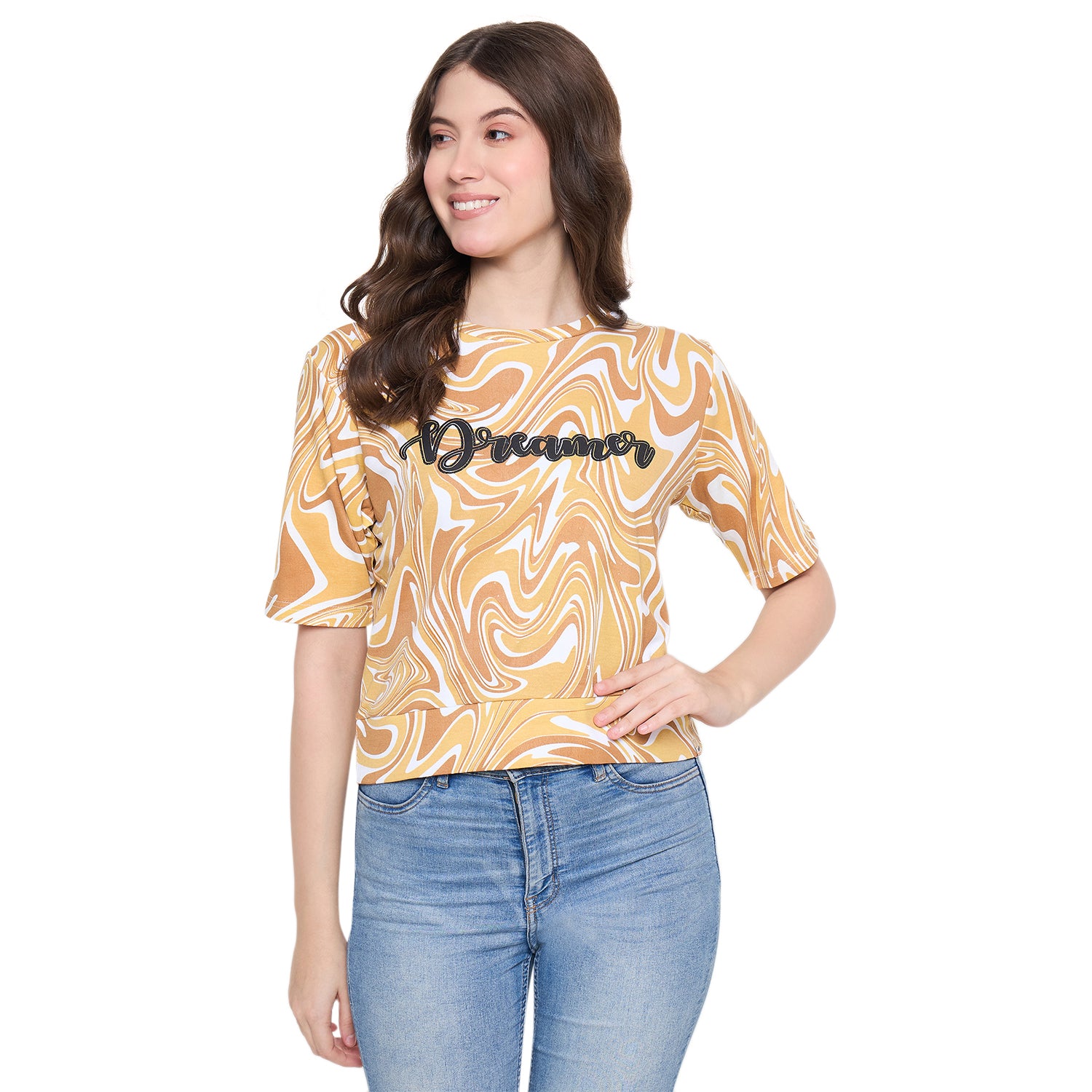 Duke Urban Women Round Neck Crop Top (LFX4206)