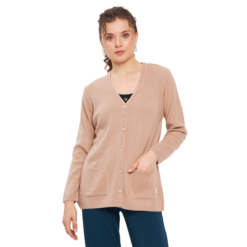 Duke Urban Women Full Sleeve Solid Cardigan (LQS9612)