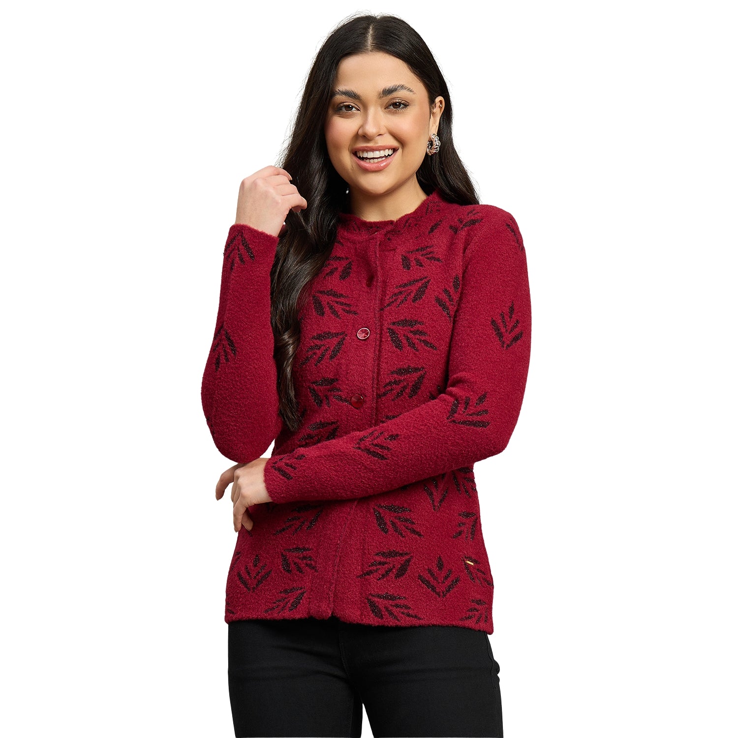 Duke Urban Women Full Sleeve Front Open Regular Fit Sweater (SDS1171)