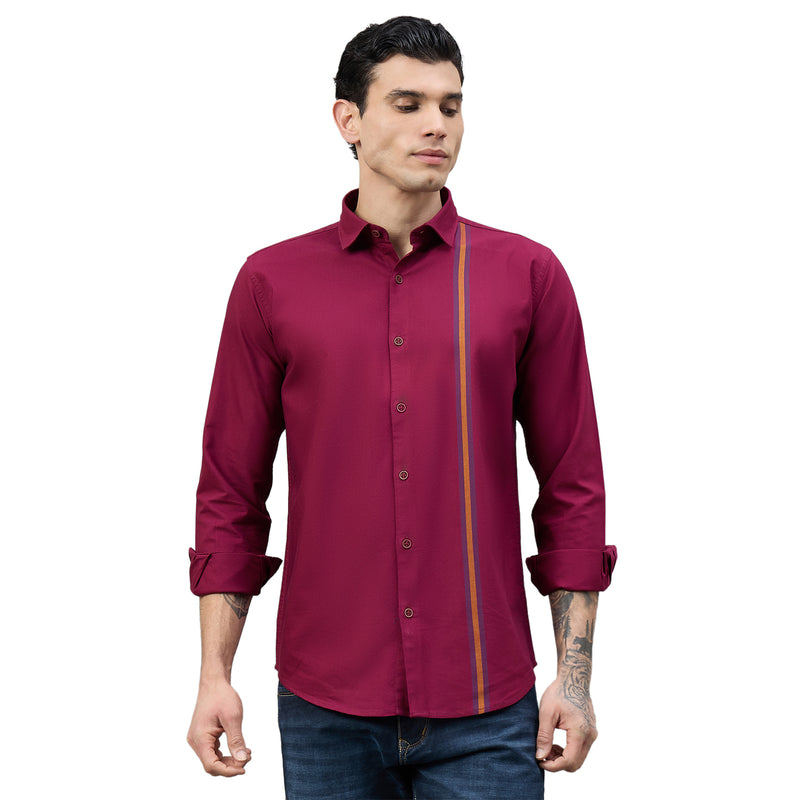 Duke Men Solid Full Sleeve Spread Collar Slim Shirt (SDO5STN)