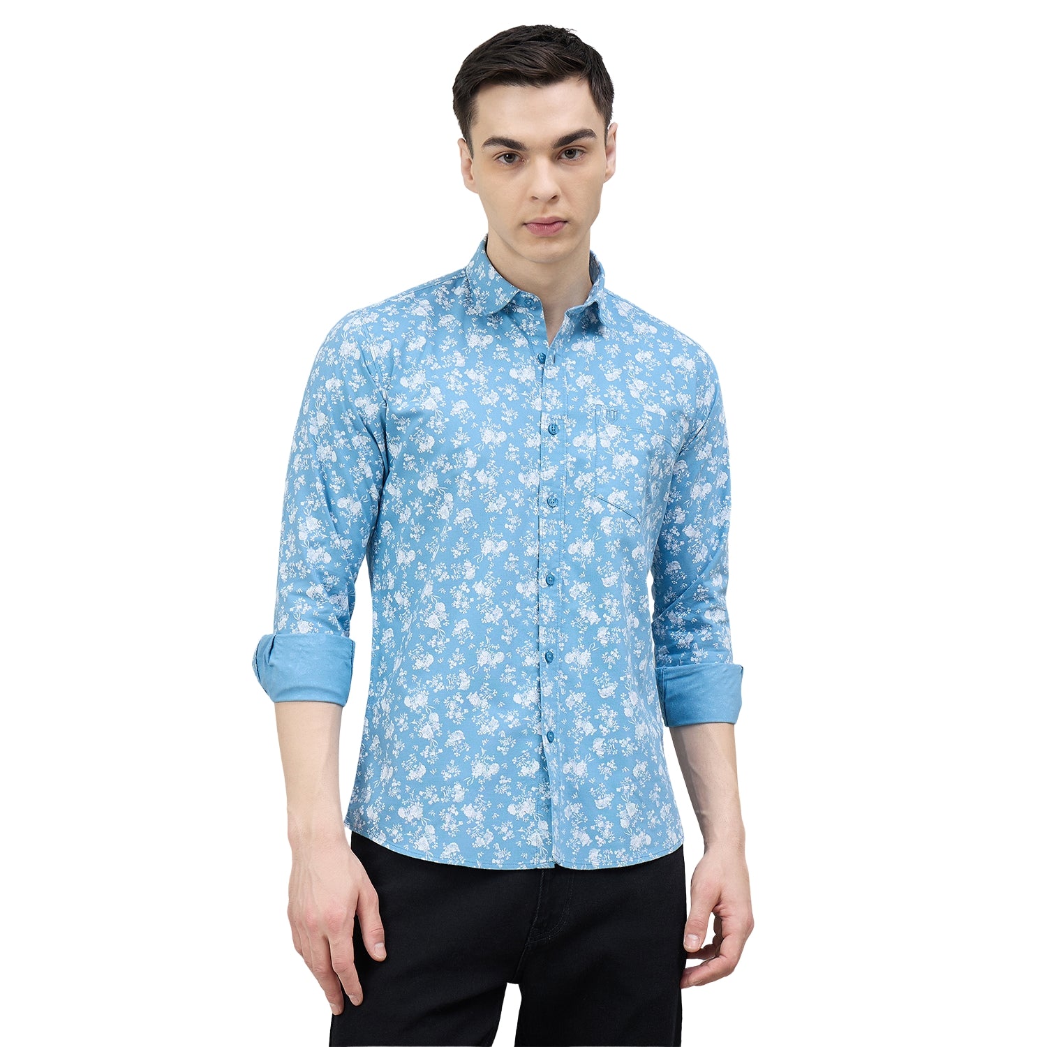 Duke Urban Men Floral Print Pure Cotton Slim Fit Casual Full Sleeve Shirt (SDO8PRBH)