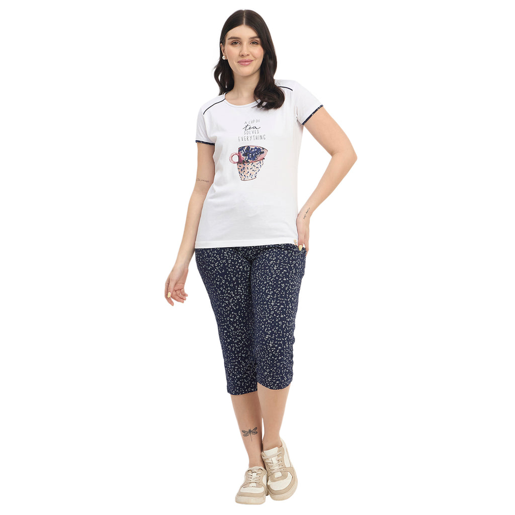 Duke Urban Women Printed Top & Capri Set (LFX855)