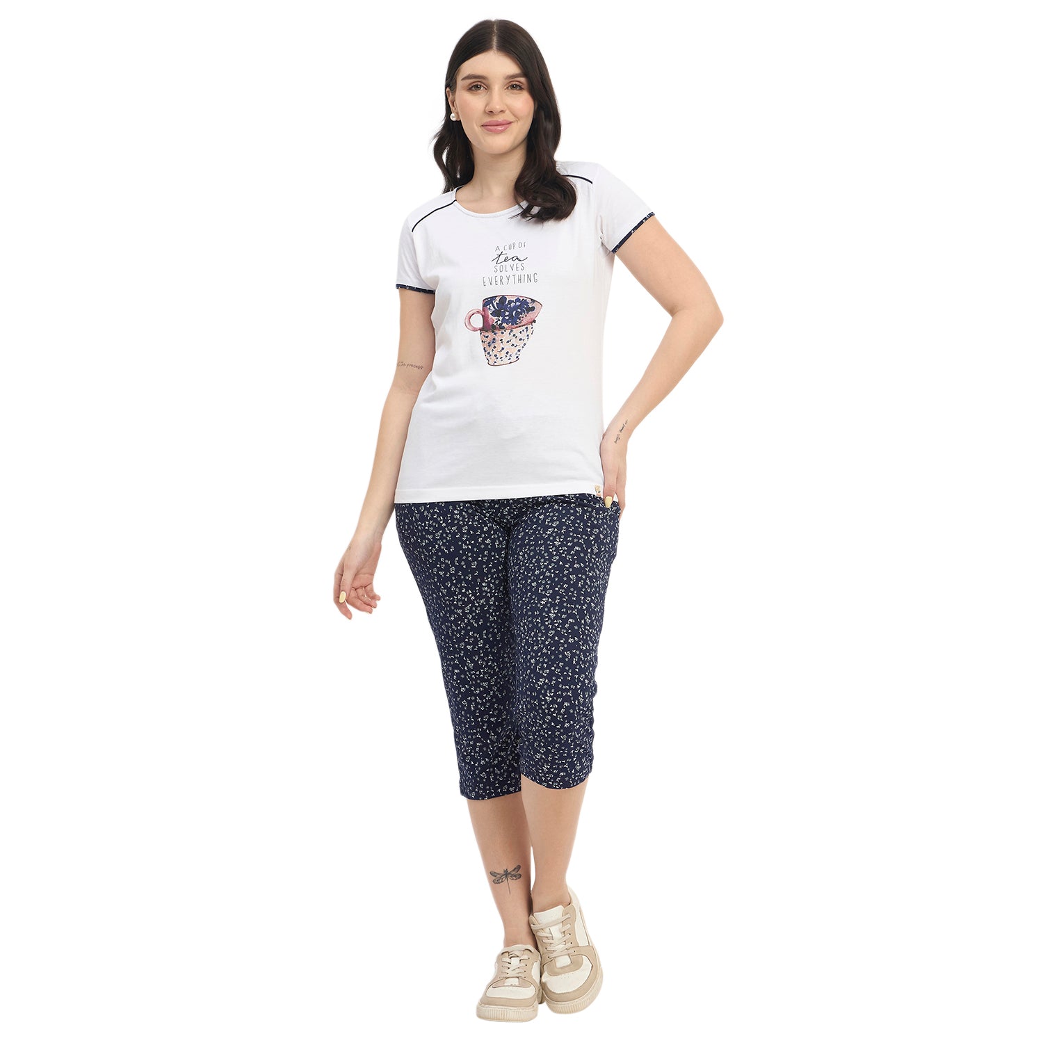 Duke Urban Women Printed Top & Capri Set (LFX855)