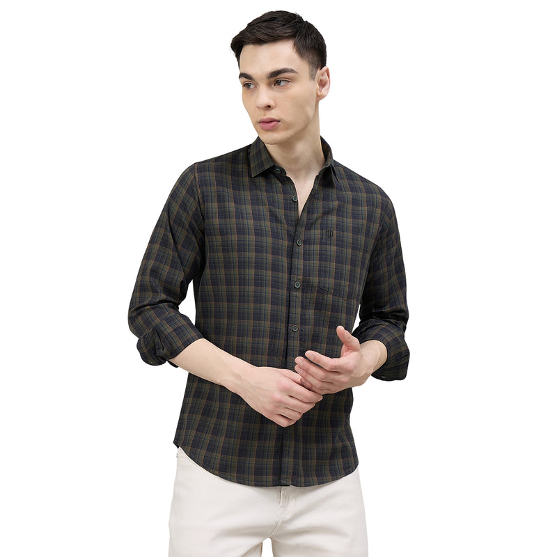 Duke Urban Men Checkered Full Sleeve Spread Collar Regular Shirt (SDO9CKAK)