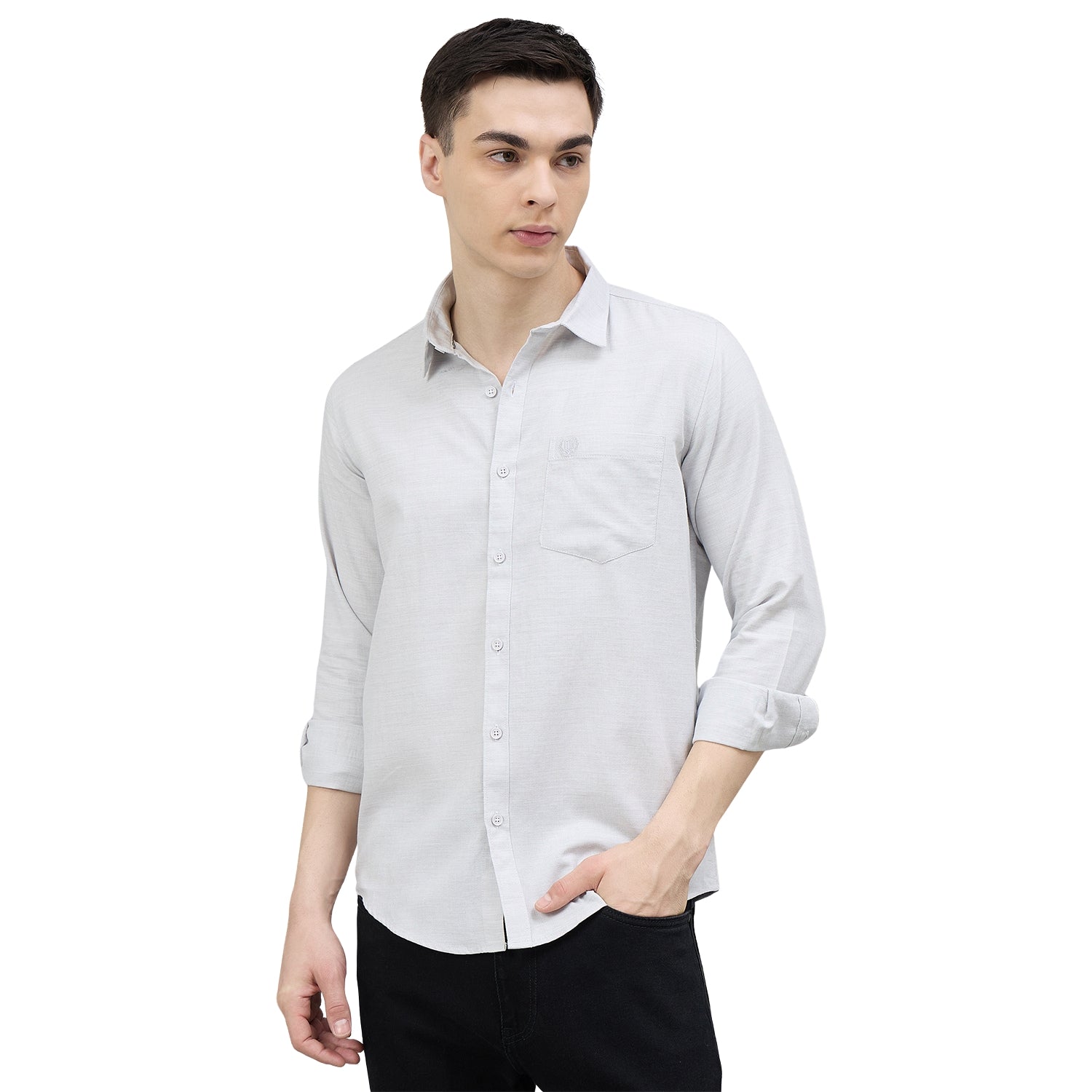 Duke Urban Men Solid Full Sleeve Spread Collar Slim Shirt (SDO7PLDI)