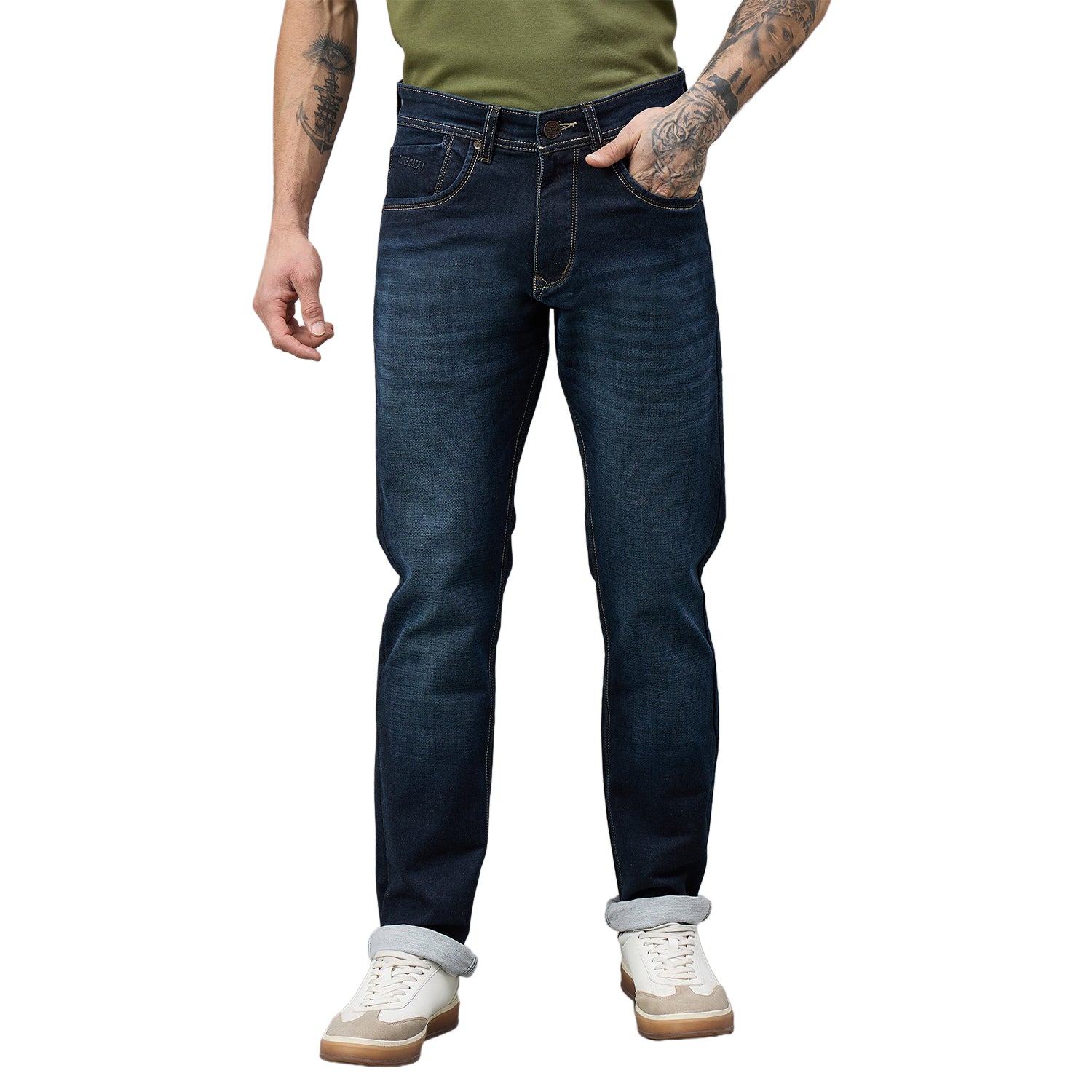 Duke Urban Men Comfort Fit Mid-Rise Light Fade Stretchable Jeans (SDD9109C)