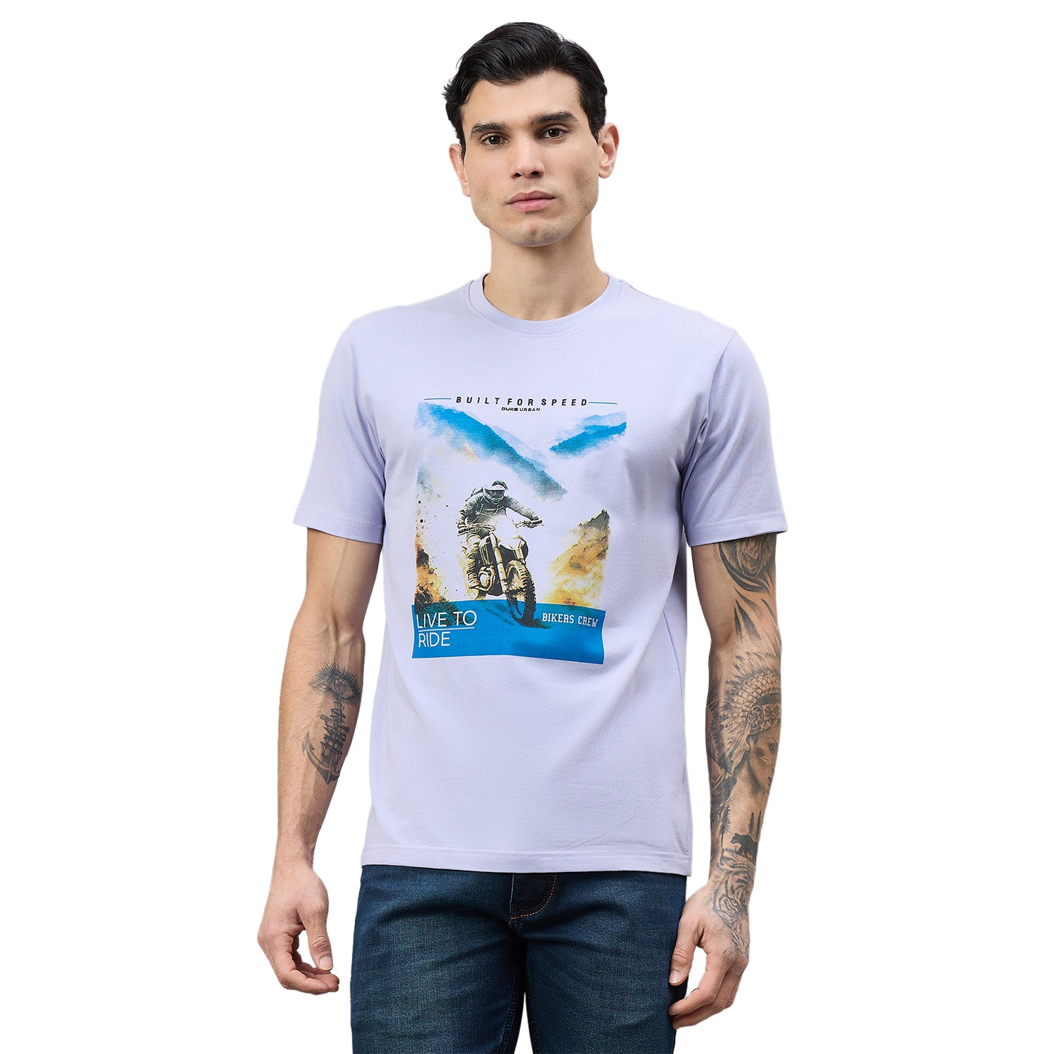 Duke Urban Men Graphic Print Half Sleeve Round Neck Casual Tshirt (LF7543)