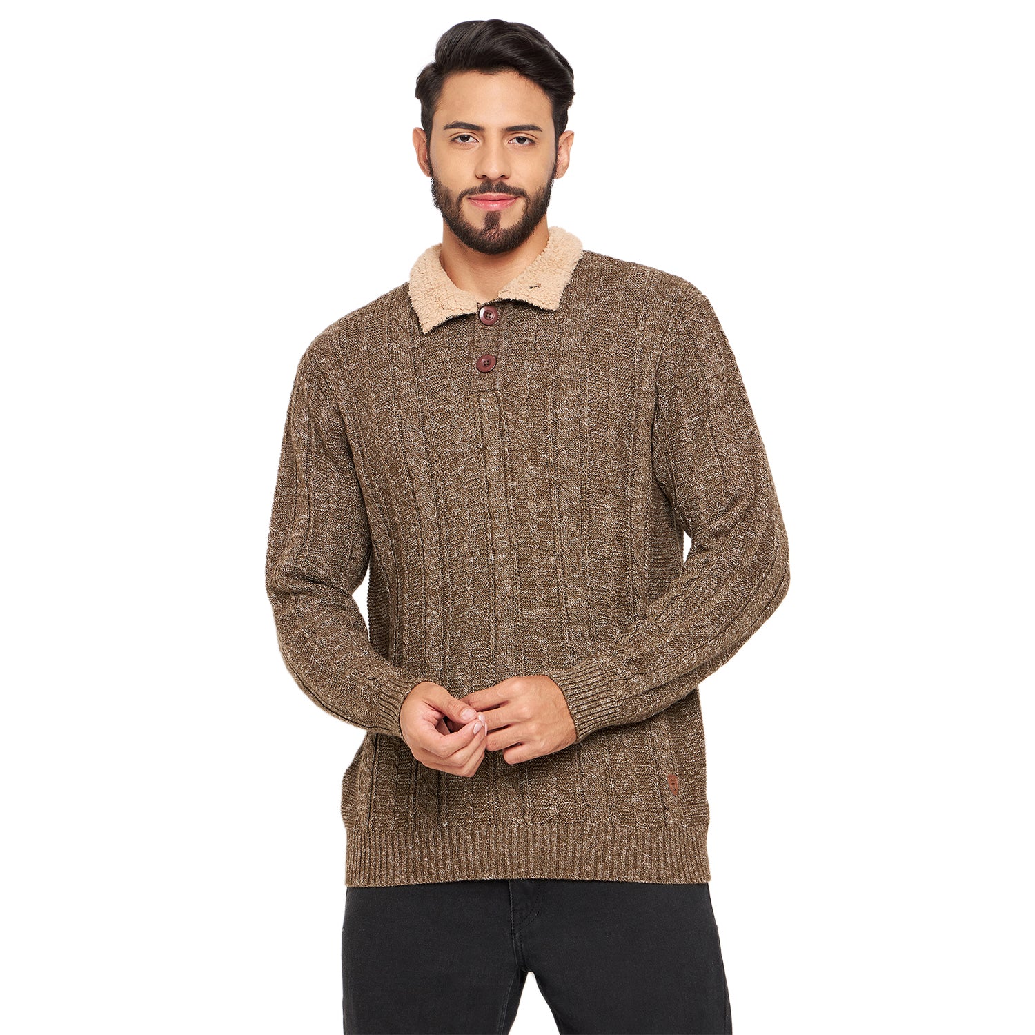Duke Urban Men Full Sleeve Button Placket Sweater (SDS2004)