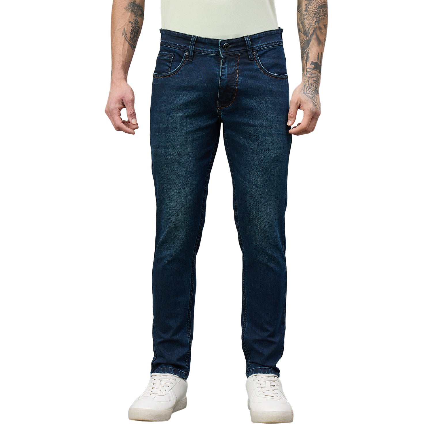 Duke Urban Men Ankle Length Mid-Rise Light Fade Stretchable Jeans (SDD9135A)