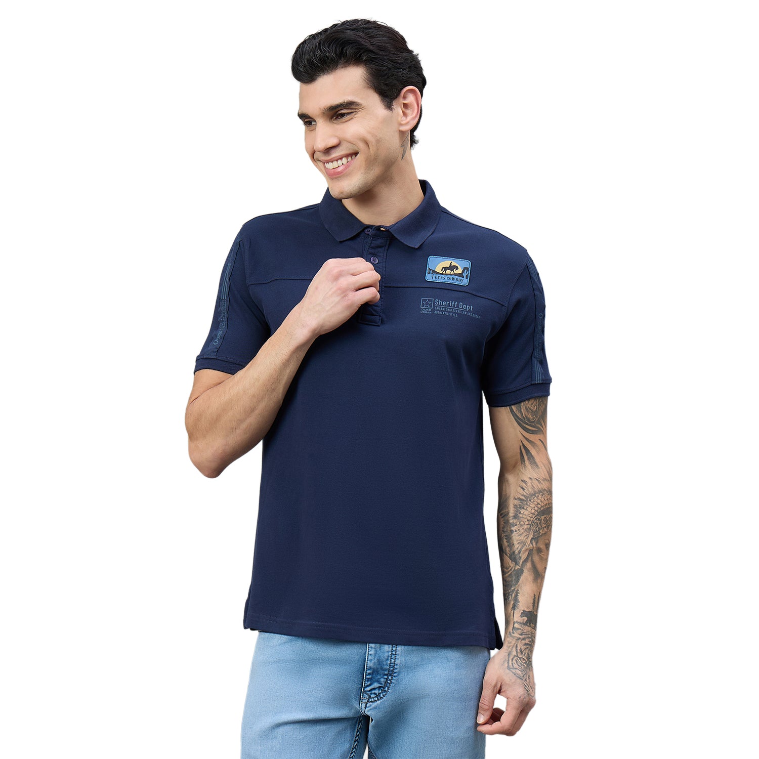 Duke Urban Men Half Sleeve Printed Slim fit Polo T-Shirt (LF7679)