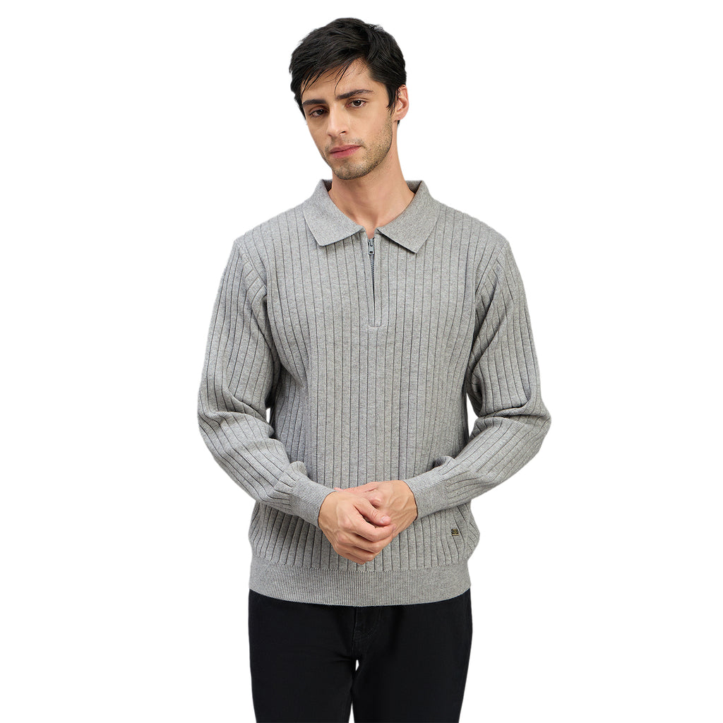 Duke Men Full Sleeve Half Zip Regular Sweater (SDS2320)