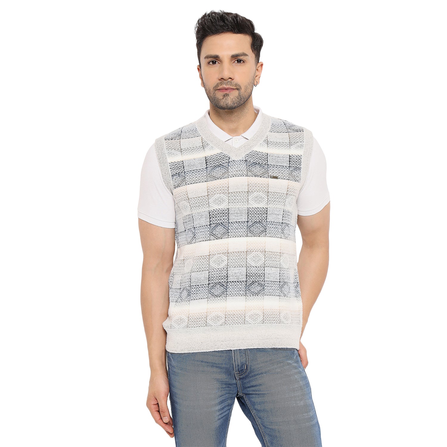 Duke Urban Men Sleeveless V Neck Sweater (SDS2163)