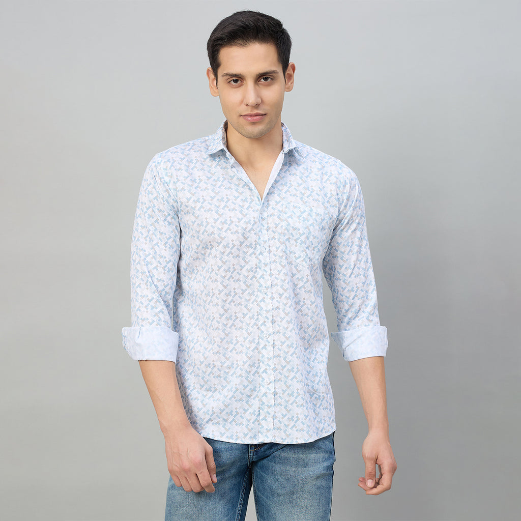 Duke Men Slim Fit Full Sleeve Short Style Cotton Shirt (SDO8PRBN)