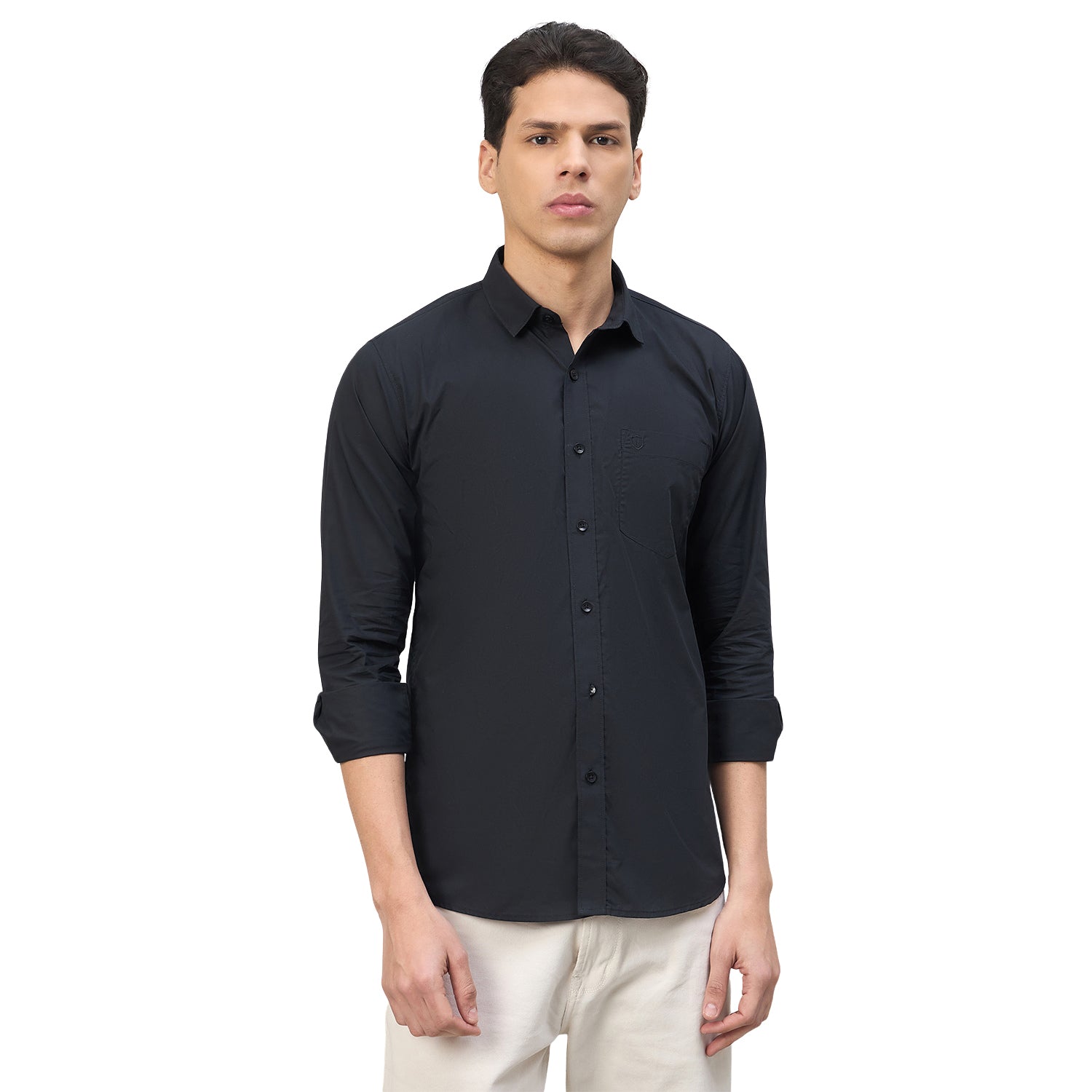 Duke Urban Men Solid Pure Cotton Slim Fit Casual Full Sleeve Shirt (SDO8PLP)