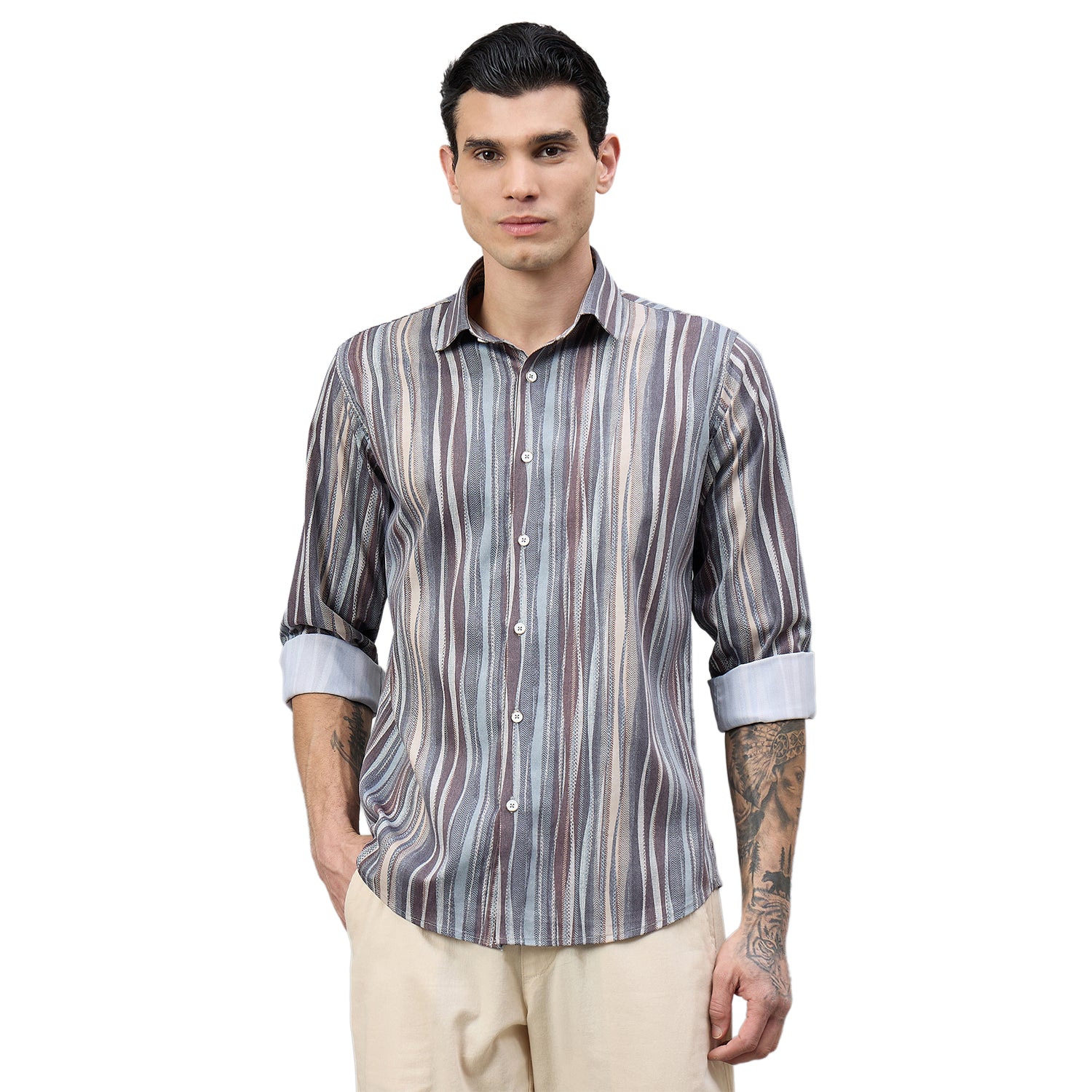 Duke Urban Men Printed Full Sleeve Spread Collar Regular Shirt (SDO9PRK)