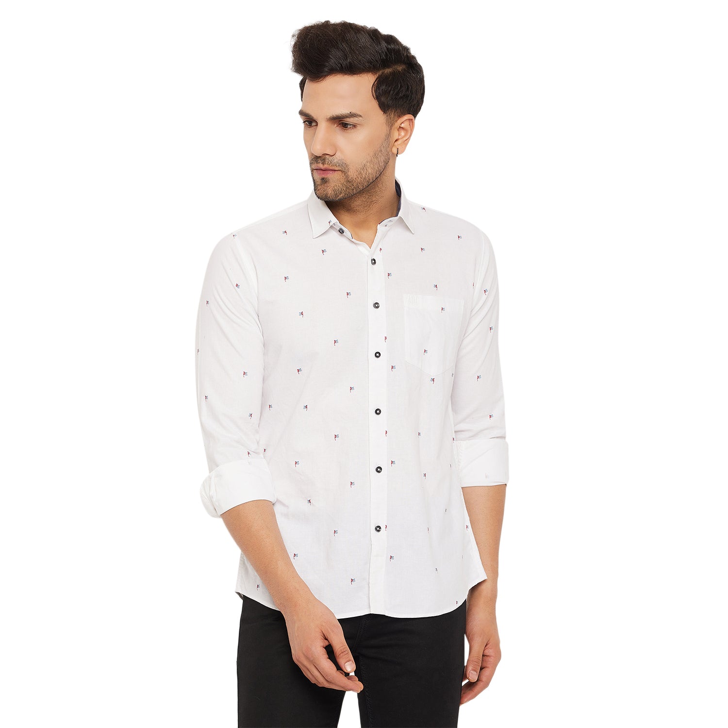 Duke Men Stardust Cotton Full Sleeve Shirt (SDO8PROB)