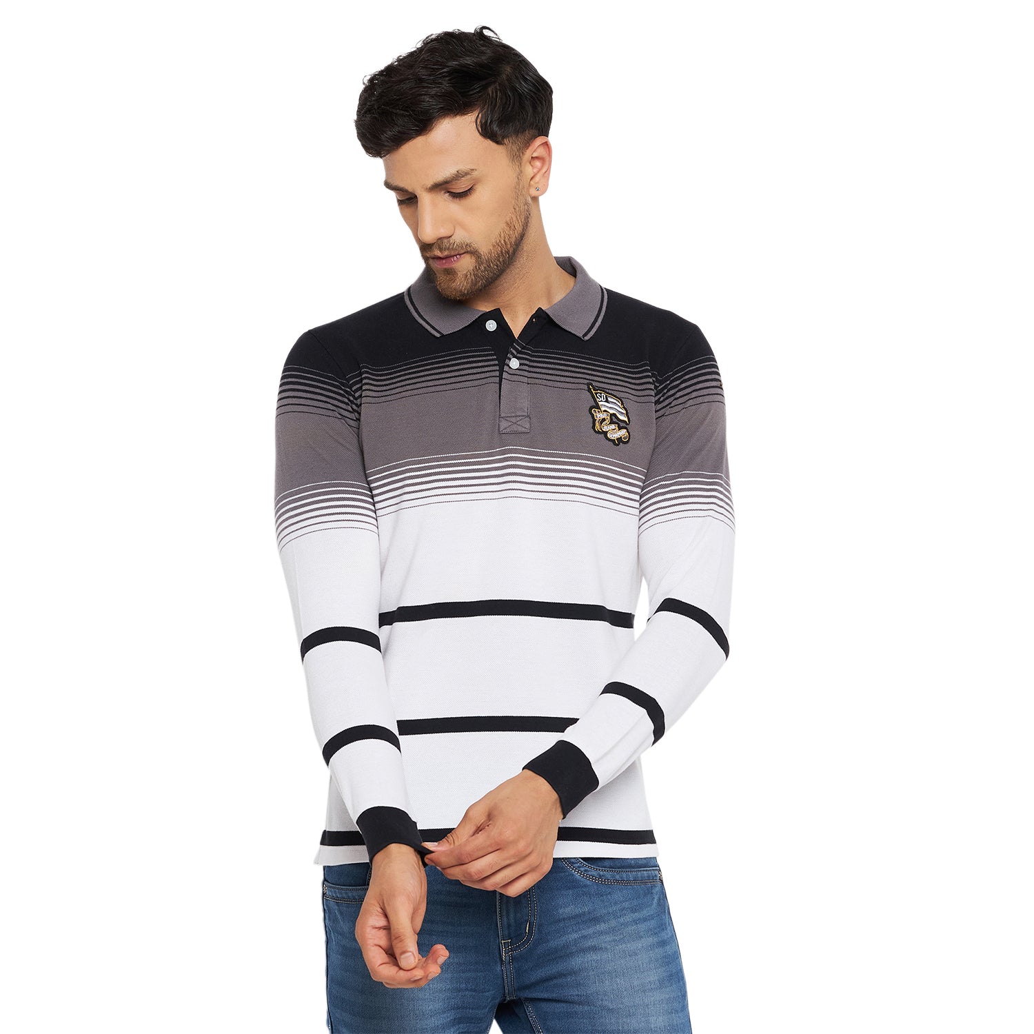 Duke Stardust Men Polo Neck Full Sleeve Cotton T-shirt (LF3964)