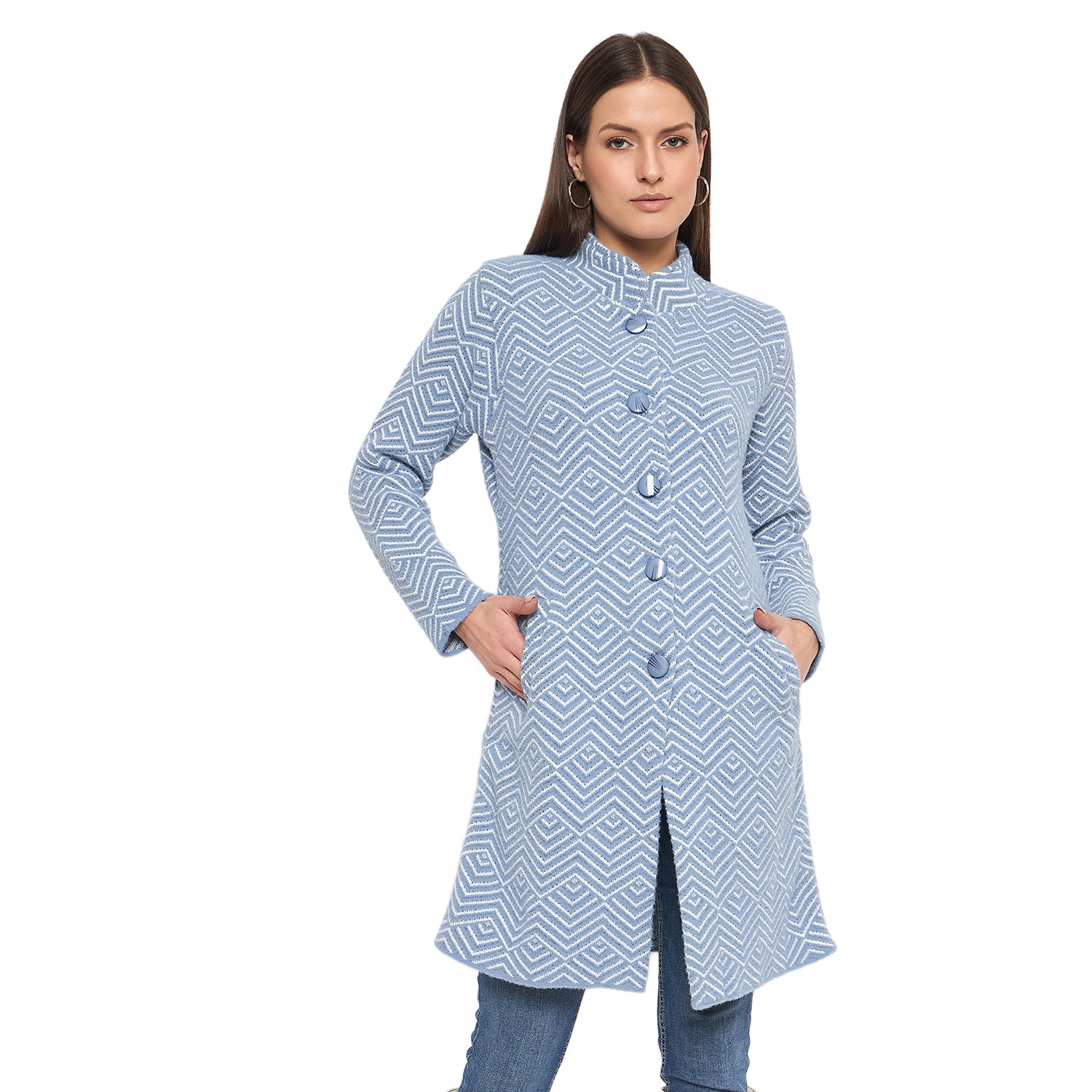 Duke Stardust Women Full Sleeve Round Neck Long Coat (SDS1208)