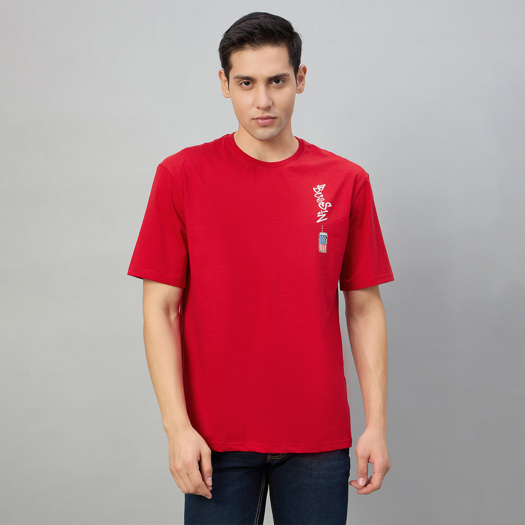 Duke Men Half Sleeve Cotton Oversize Casual T-shirt (LF7891)