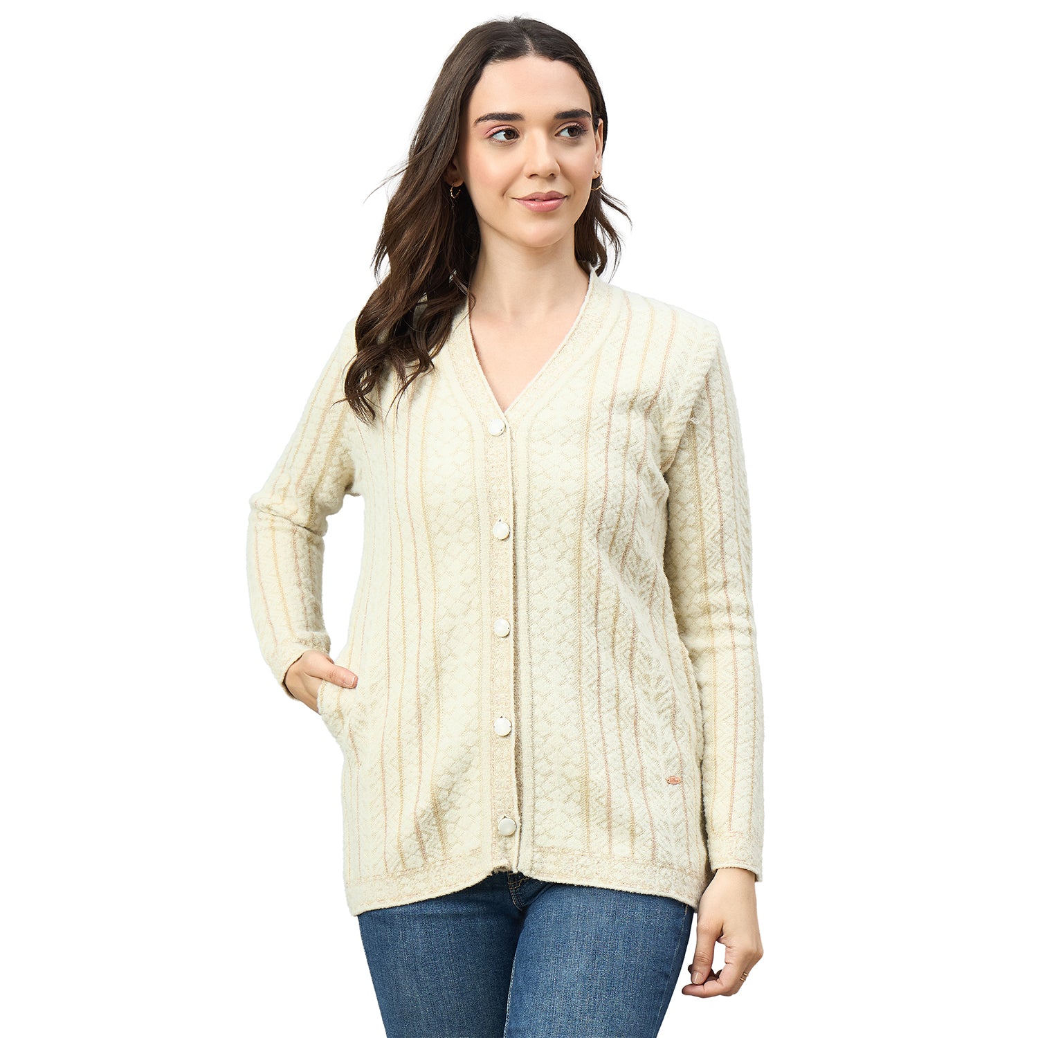 Duke Urban Women Full Sleeve V Neck Regular Sweater (SDS1439)