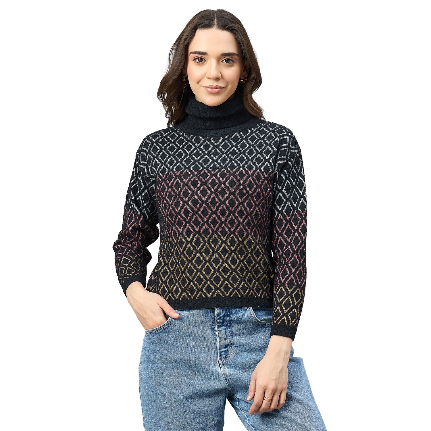 Duke Urban Wome Full Sleeve High Neck Sweater (SDS1392)