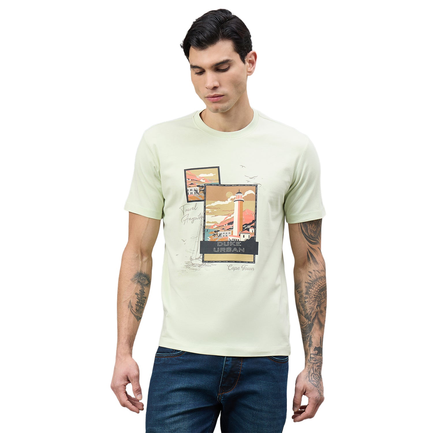 Duke Urban Men Round Neck Half Sleeve Slim T-Shirt (LF7526)