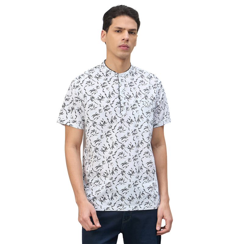 Duke Urban Men Floral Print Half Sleeve Casual Slim fit Tshirt (LF7531)