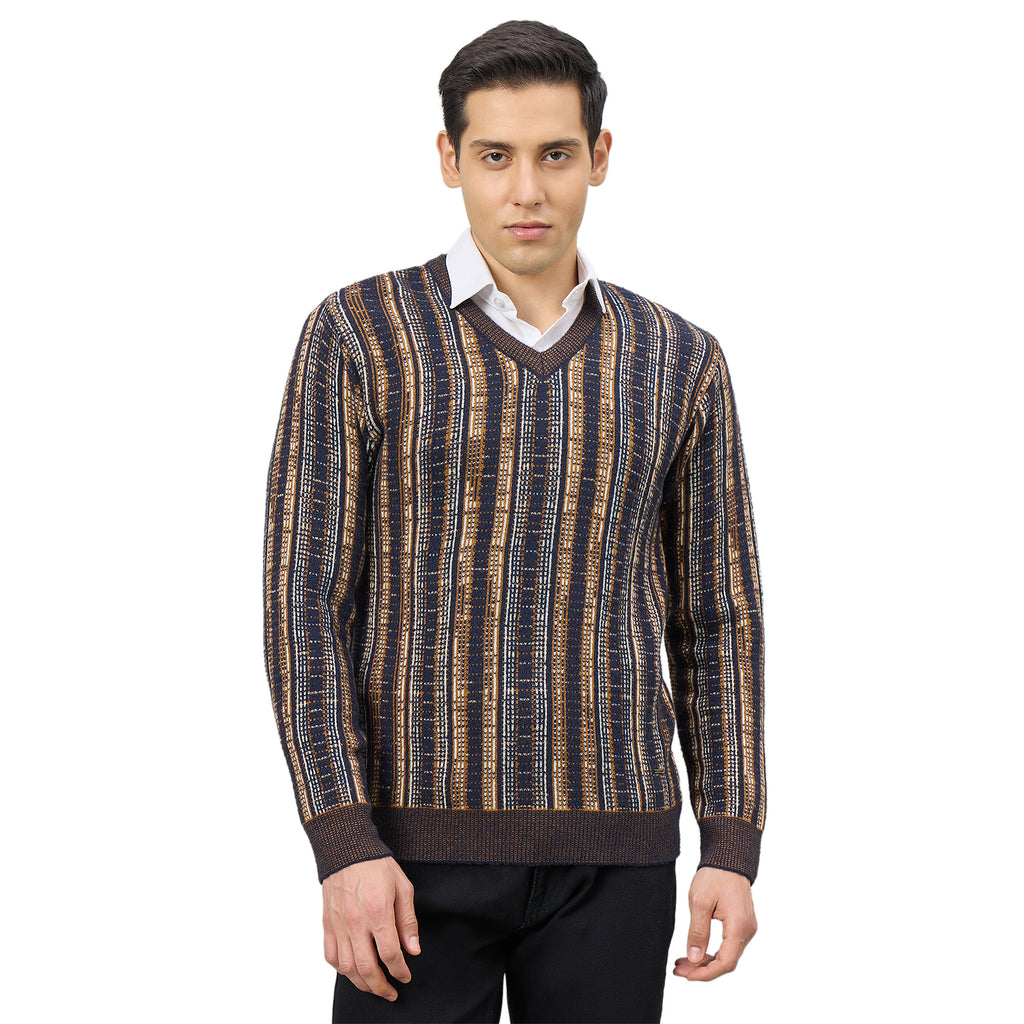 Duke Men Full Sleeve V Neck Regular Sweater (SDS2394)