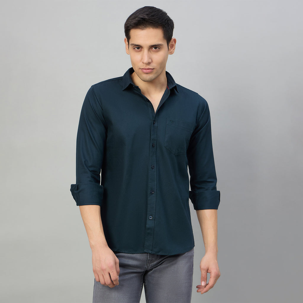 Duke Men Slim Fit Full Sleeve Short Style Cotton Shirt (SDO8PLTC)
